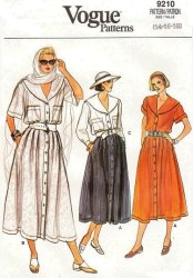 9210 VOGUE SHAPED CAP-LONG SLEEVE BLOUSE, FLARE SKIRT LENGTHS PATTERN 8-12; 14-18